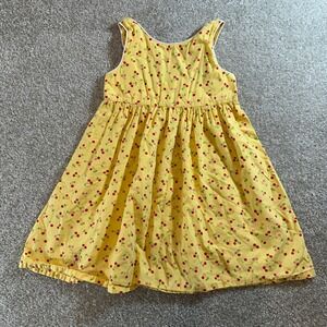 Gymboree‎ Girls Dress Size 6 Yellow Cherry Print Sleeveless Casual